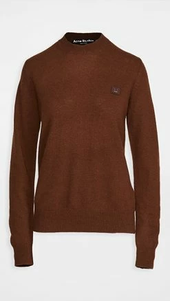 Best Sale 🤩 Acne Studios Kalon Face Knitwear Dark Brown 😀