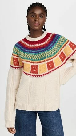 Brand new 🥰 Acne Studios Fairisle Sweater Oatmeal Melange/Warm Yellow ⌛ -DEMYLEE SHOP acndb318701d83a 1656607801819 2 0. UX540 . QL90