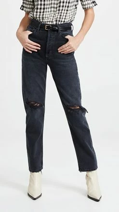 Cheapest 👍 AGOLDE 90's Pinch Waist High Rise Straight 👖 Jeans Howl 😍