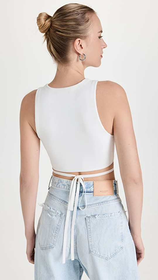 Cheap π Alice + Olivia Latia Tie Waist Knit Tank Soft White π 4 Cheap π Alice + Olivia Latia Tie Waist Knit Tank Soft White π - Image 2