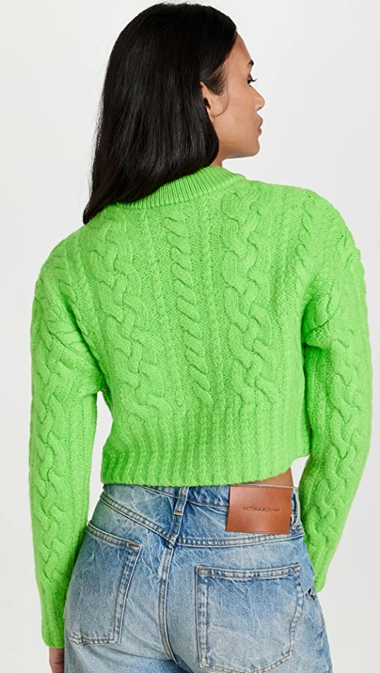 Flash Sale π AMI Cable Knitted Sweater Green π 4 Flash Sale π AMI Cable Knitted Sweater Green π - Image 2