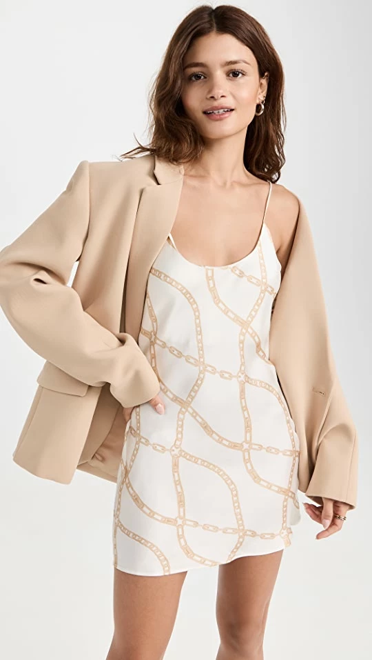 Cheap π ANINE BING Lisette Slip π Dress Cream And Tan Link Print Multi π 3 Cheap π ANINE BING Lisette Slip π Dress Cream And Tan Link Print Multi π