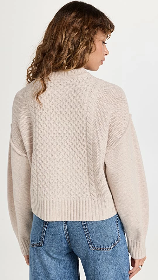 Hot Sale 𧨠ATM Anthony Thomas Melillo Cable Crew Neck Sweater Barley π 4 Hot Sale 𧨠ATM Anthony Thomas Melillo Cable Crew Neck Sweater Barley π - Image 2