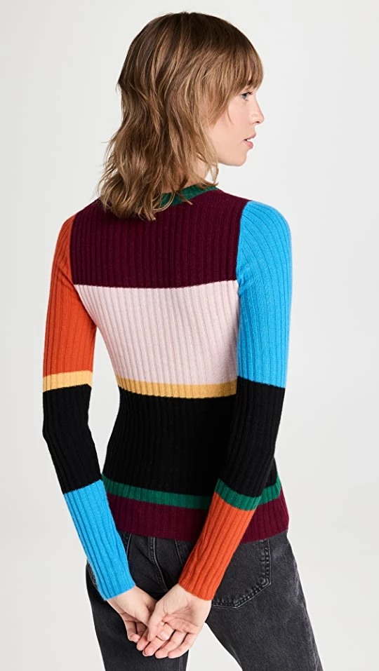 Promo π₯ Autumn Cashmere Striped Rib Crew Cashmere Sweater Bright Multi π 4 Promo π₯ Autumn Cashmere Striped Rib Crew Cashmere Sweater Bright Multi π - Image 2