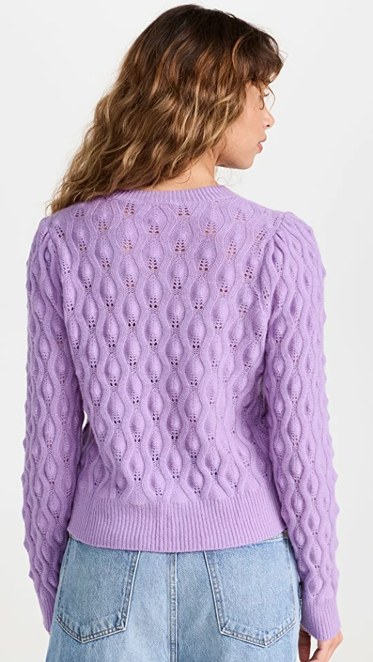 Discount β Autumn Cashmere Puff Sleeve Stitch Crew Cashmere Sweater Grape π 4 Discount β Autumn Cashmere Puff Sleeve Stitch Crew Cashmere Sweater Grape π - Image 2