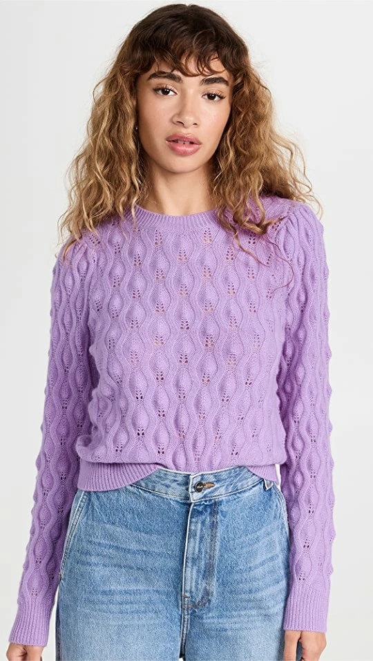 Discount β Autumn Cashmere Puff Sleeve Stitch Crew Cashmere Sweater Grape π 3 Discount β Autumn Cashmere Puff Sleeve Stitch Crew Cashmere Sweater Grape π