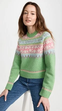 New π Bernadette Pull Cesar Sweater Bernadette Green Fair Isle π₯°