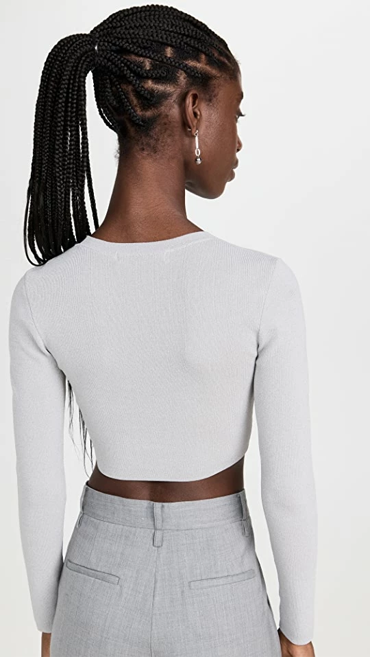 Deals ⌛ Christopher Esber Bustier Cropped Tie Knit Grey ⌛ 4 Deals ⌛ Christopher Esber Bustier Cropped Tie Knit Grey ⌛ - Image 2