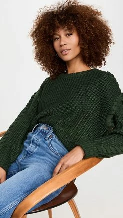 New 👏 Cinq à Sept Lennon Sweater Dark Emerald 🛒