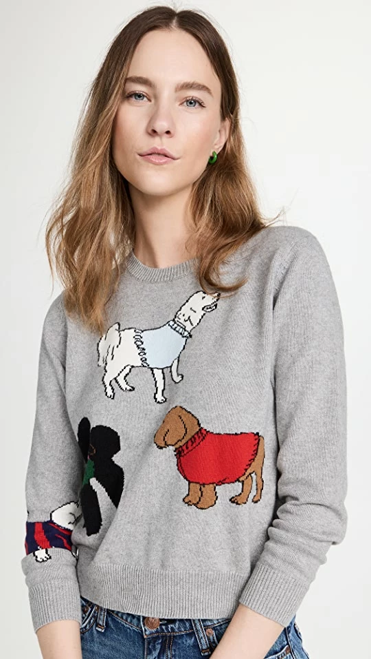 Best Sale π Clare V. Classic Sweater Light Grey π 3 Best Sale π Clare V. Classic Sweater Light Grey π