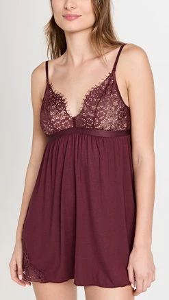 Top 10 ✨ Cosabella Sicilia Babydoll Thong String Set Vino/India 🛒