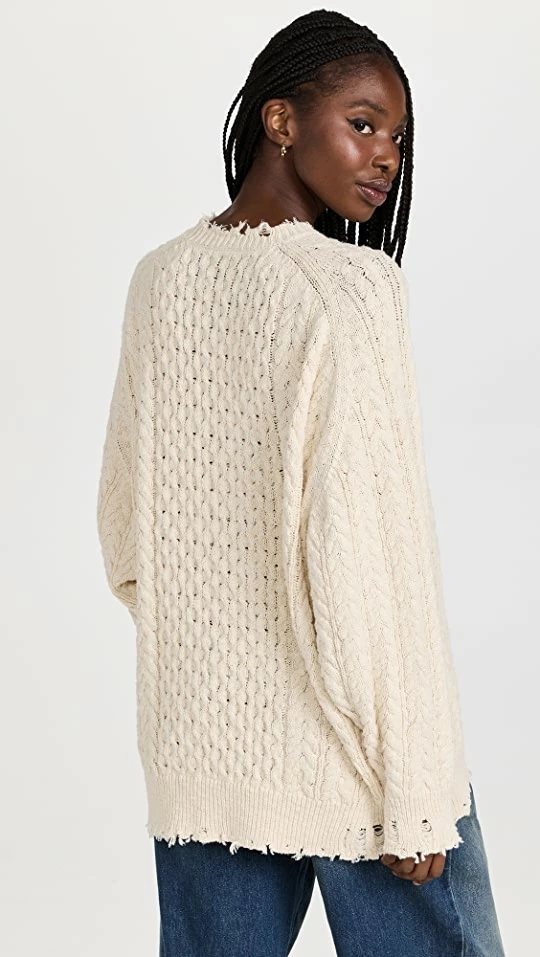 New β Denimist Oversized Aran Sweater Ecru 𧨠4 New β Denimist Oversized Aran Sweater Ecru 𧨠- Image 2