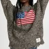 Discount 😍 Denimist American Flag Oversized Sweater Black Marled 👏