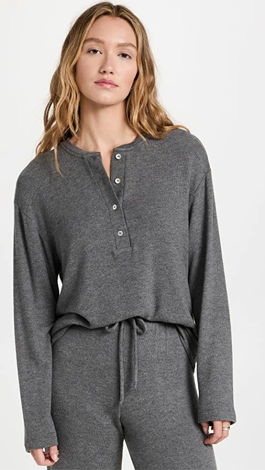 Budget π DONNI. Henley Sweater Charcoal π 3 Budget π DONNI. Henley Sweater Charcoal π