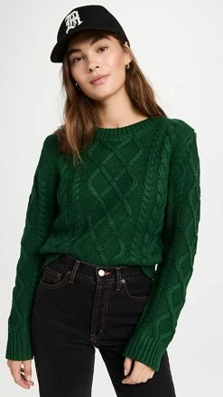 Best deal ⌛ English Factory Texture Cable Sweater Green 👍