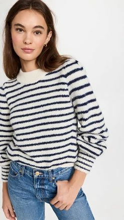 Deals 👏 Eleven Six Kate Stripe Sweater Ivory & Navy ❤️