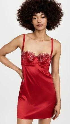 Brand new 🥰 Fleur Du Mal Violet Embroidery Cupped Slip 👗 Dress Rouge 🥰