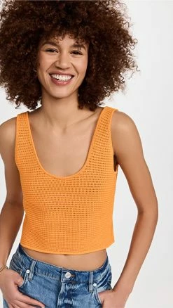 Budget 🎉 FRAME Crochet Tank Kumquat 🛒