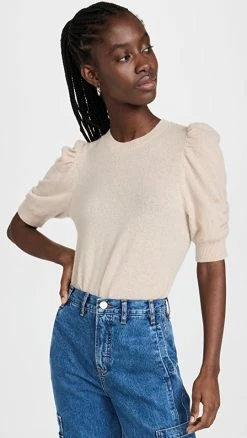 Best deal ✨ FRAME Frankie Crew Cashmere Sweater Vanilla 🔥