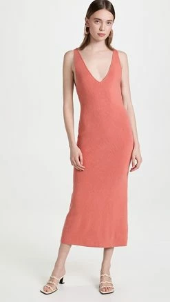 Deals 🎉 Free People Daniela Sweater Midi 👗 Dress Coral ⭐