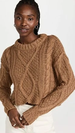 Best deal ✨ Free People Cutting Edge Cable Sweater Camel 🥰