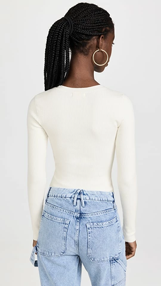 Discount π₯ Good American Cut Out Rib Top Ivory001 π― 4 Discount π₯ Good American Cut Out Rib Top Ivory001 π― - Image 2