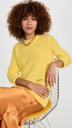 Cheapest ✨ GANNI Brushed Sweater Blazing Yellow 🎁