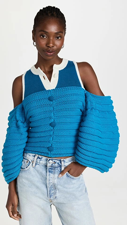 Cheapest ⌛ Hellessy Orlan Sweater Deep Teal/Ecru ⌛ 3 Cheapest ⌛ Hellessy Orlan Sweater Deep Teal/Ecru ⌛