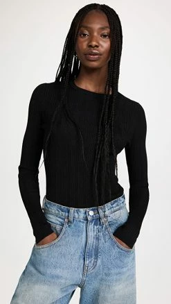 Promo 🌟 Jason Wu Collection Fitted Knit Top Black Lame 🔥