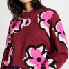 Outlet ✔️ KITRI Joelle Painted Floral Sweater Ruby ✔️ -DEMYLEE SHOP kitri3006812623 1663340963197 2 0. UX540 . QL90