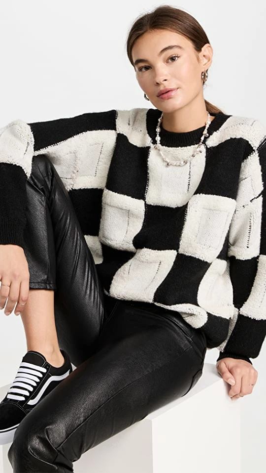 Buy π Line & Dot Jaque Sweater Black/White π 3 Buy π Line & Dot Jaque Sweater Black/White π