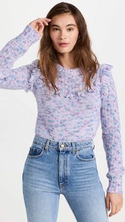 Cheap 👏 LoveShackFancy Koru Pullover Sweater Frosted Berry 🤩