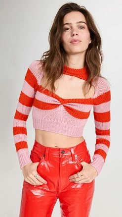 Best reviews of 🔥 Marni Striped Crop Sweater Cinder Rose 🔥