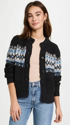 Promo 👍 Moon River Fair Isle Sweater Black Multi 🛒