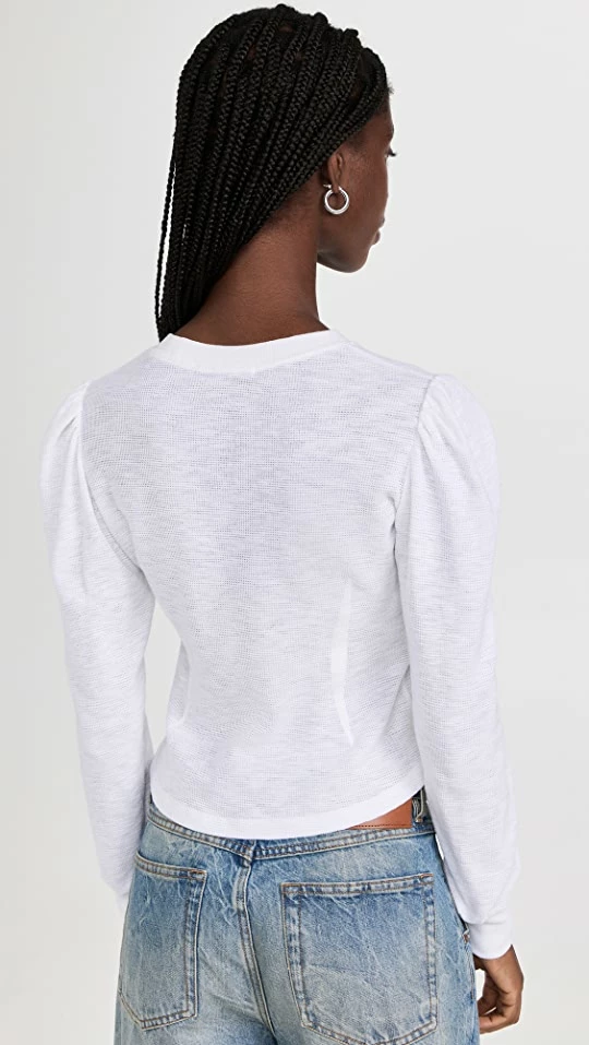 Budget π€© Marissa Webb Blair Waffle Knit Puff Sleeve Pullover White β¨ 4 Budget π€© Marissa Webb Blair Waffle Knit Puff Sleeve Pullover White β¨ - Image 2