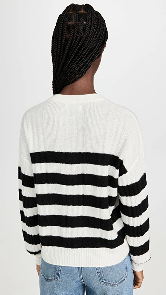 Best deal π₯° Naadam Cashmere Striped Ribbed Henley Sweater Black β¨ 4 Best deal π₯° Naadam Cashmere Striped Ribbed Henley Sweater Black β¨ - Image 2