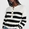 Best deal 🥰 Naadam Cashmere Striped Ribbed Henley Sweater Black ✨