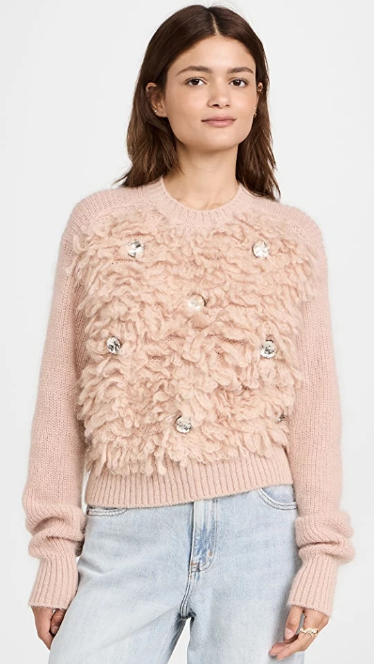 Cheapest π No. 21 Crystal Embellished Sweater Rose β€οΈ 3 Cheapest π No. 21 Crystal Embellished Sweater Rose β€οΈ