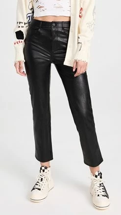 Cheap ⭐ PAIGE Stella Faux Leather 👖 Jeans Black 🥰