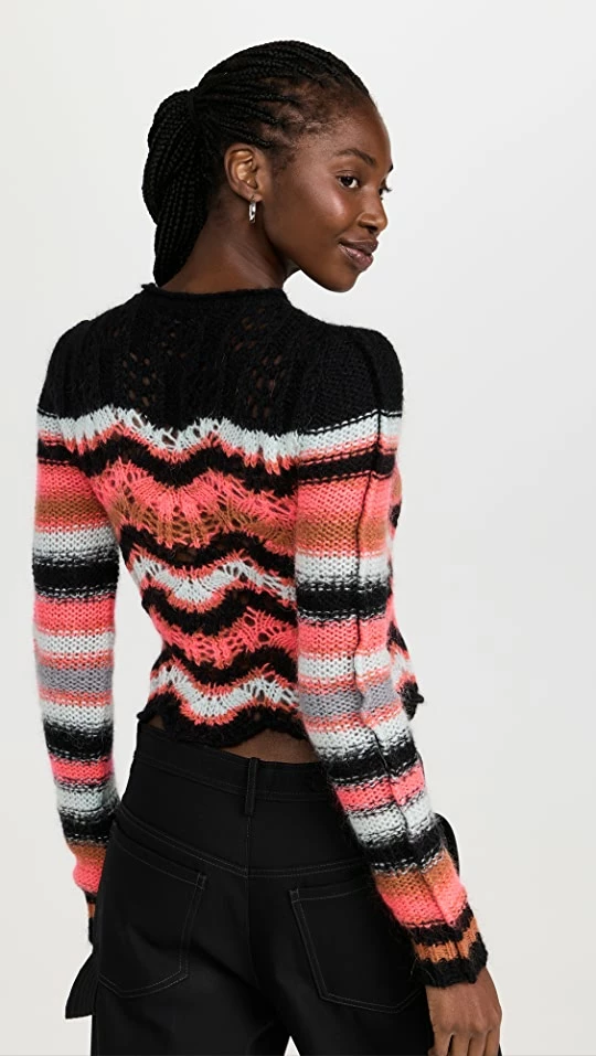 New π Philosophy Di Lorenzo Serafini Cropped Knit Sweater Fantasy Print Black π 4 New π Philosophy Di Lorenzo Serafini Cropped Knit Sweater Fantasy Print Black π - Image 2