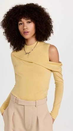 New 🛒 3.1 Phillip Lim Draped Fallen Shoulder Sweater Lemongrass ✨