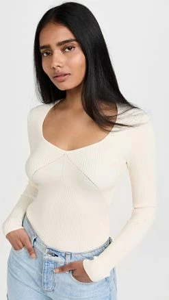 Best Pirce 🌟 Rag & Bone Asher Long Sleeve Top Ivory 😀