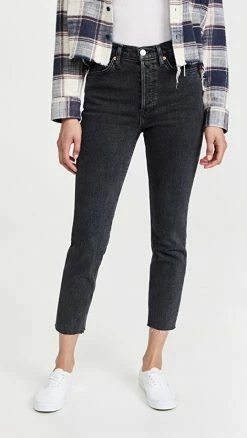 DEMYLEE SHOP 19 Flash Sale 🥰 RE/DONE 90S High Rise 👖 Jeans Stoned Noir 💯