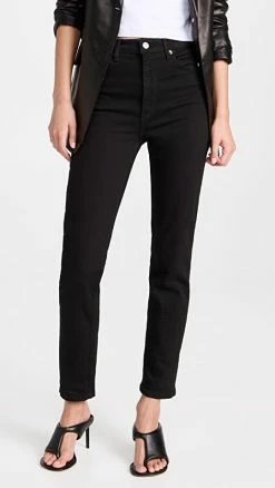 Discount ❤️ RE/DONE 70s Straight Leg Comfort Stretch 👖 Jeans Black 💯