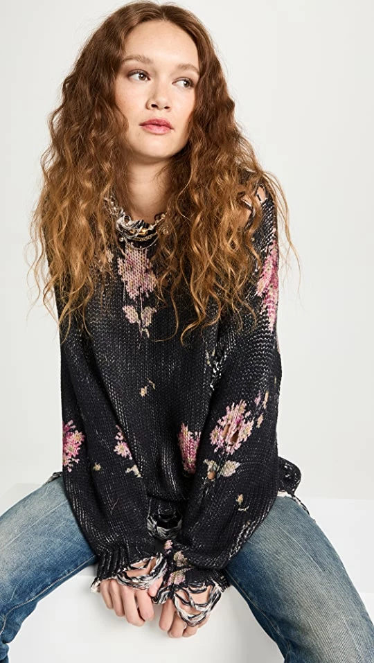 Top 10 π R13 Floral Distressed Oversized Sweater Floral On Black β€οΈ 3 Top 10 π R13 Floral Distressed Oversized Sweater Floral On Black β€οΈ
