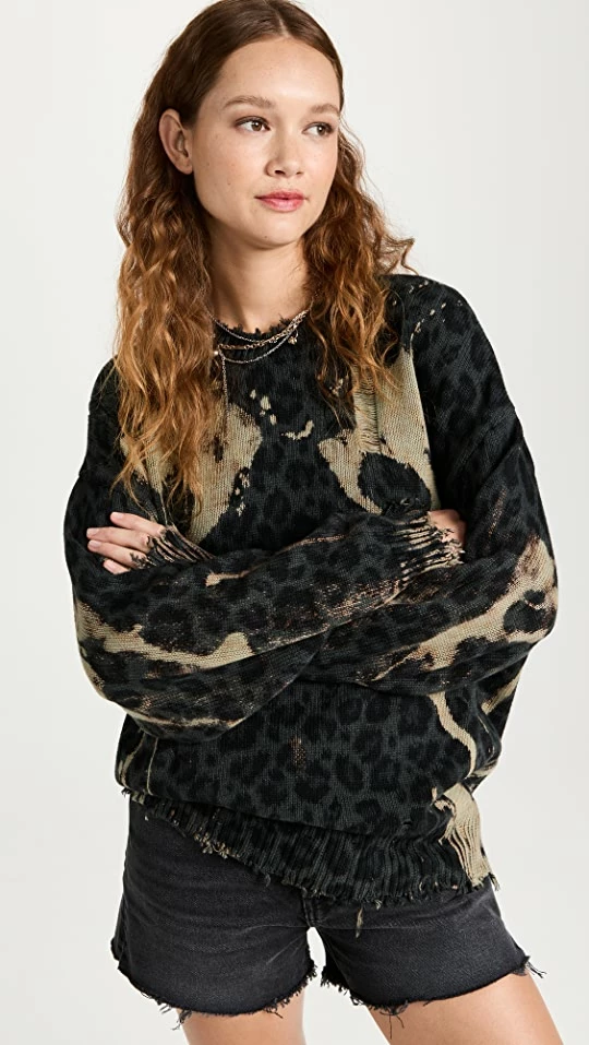 Buy π― R13 Bleached Charcoal Leopard Oversized Sweater π 3 Buy π― R13 Bleached Charcoal Leopard Oversized Sweater π
