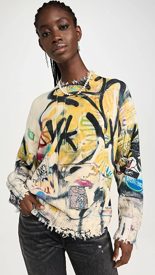 Outlet 𧨠R13 Crosby Grand And Howard Graffiti Oversized Sweater β 3 Outlet 𧨠R13 Crosby Grand And Howard Graffiti Oversized Sweater β