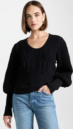Discount 🌟 Sea Polly Popcorn Cable Sweater Black 😍