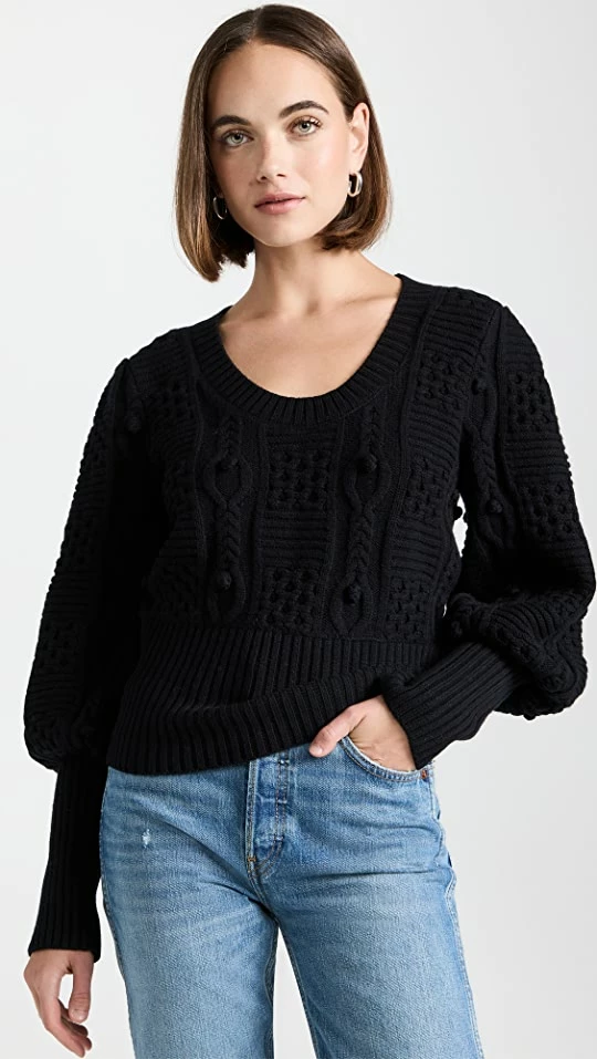 Discount π Sea Polly Popcorn Cable Sweater Black π 3 Discount π Sea Polly Popcorn Cable Sweater Black π
