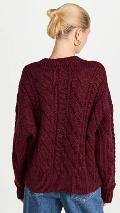 Discount ✨ Something Navy Cableknit Crew Neck Sweater Burgundy ✔️ -DEMYLEE SHOP snvyy3010610532 1666213261957 2 0. UX540 . QL90